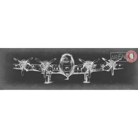 Aeronautic Collection F Black Modern Wood Framed Art Print with Double Matting by Ethan Harper