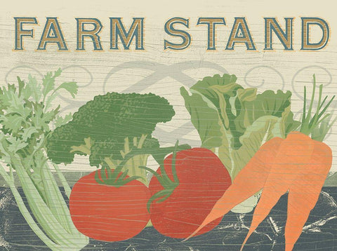 Farm Stand Collection A Black Ornate Wood Framed Art Print with Double Matting by Vess, June Erica