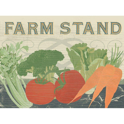 Farm Stand Collection A Black Modern Wood Framed Art Print with Double Matting by Vess, June Erica