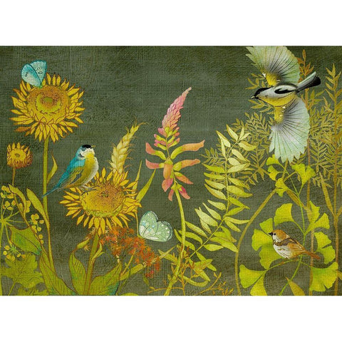 Birding Collection A Gold Ornate Wood Framed Art Print with Double Matting by Zarris, Chariklia