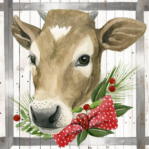 Festive Farm Collection H White Modern Wood Framed Art Print with Double Matting by Popp, Grace