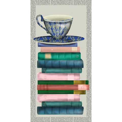 A Spot of Tea Collection B White Modern Wood Framed Art Print by Fab Funky