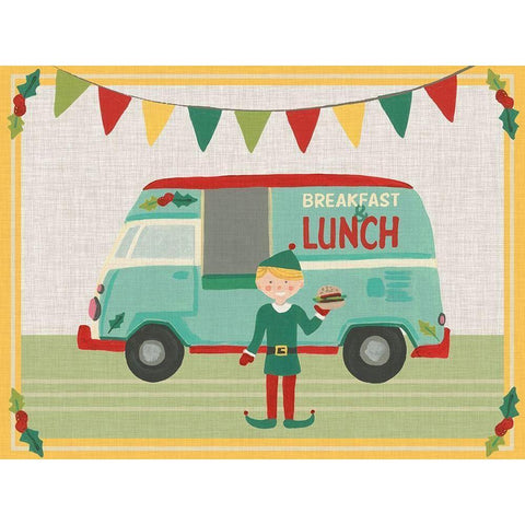 Food Truck Holidays Collection A Gold Ornate Wood Framed Art Print with Double Matting by Vess, June Erica