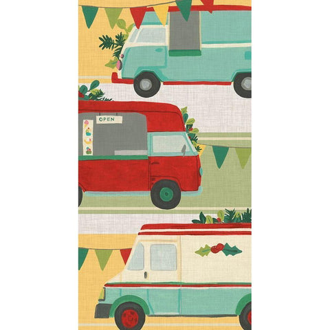 Food Truck Holidays Collection B Black Modern Wood Framed Art Print with Double Matting by Vess, June Erica