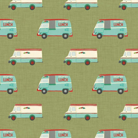 Food Truck Holidays Collection H Black Modern Wood Framed Art Print by Vess, June Erica