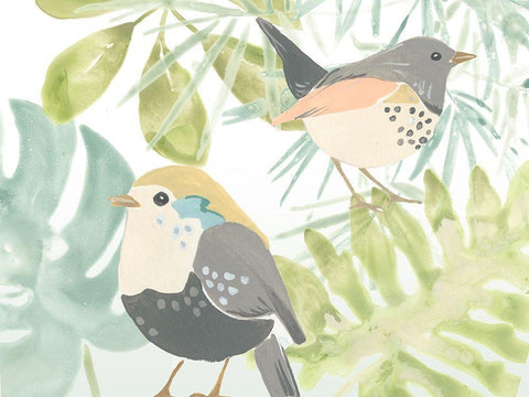 Songbird Collection A Black Ornate Wood Framed Art Print with Double Matting by Vess, June Erica