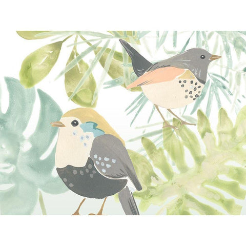 Songbird Collection A Black Modern Wood Framed Art Print by Vess, June Erica