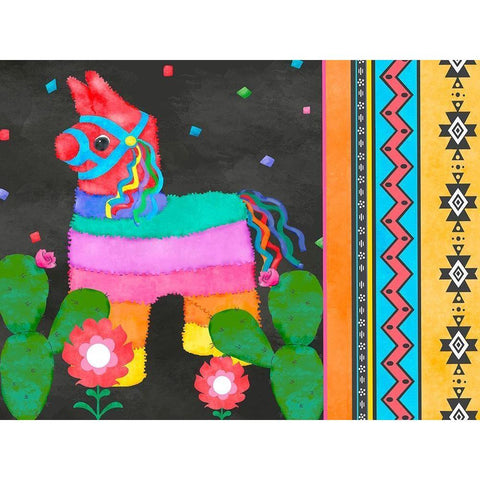 PiÃ±ata Party Collection A Gold Ornate Wood Framed Art Print with Double Matting by Reynolds, Jade