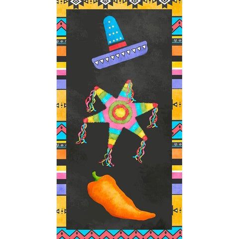 PiÃ±ata Party Collection B Black Modern Wood Framed Art Print by Reynolds, Jade