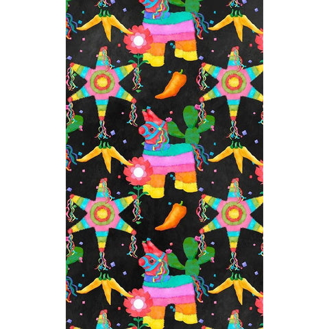 PiÃ±ata Party Collection E Black Modern Wood Framed Art Print with Double Matting by Reynolds, Jade