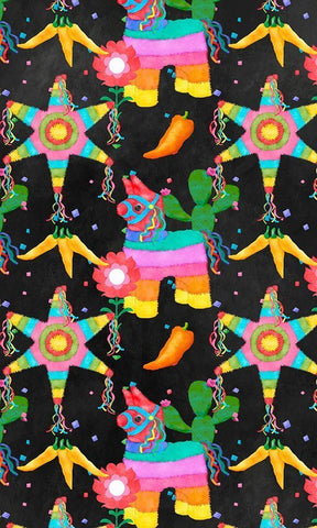 PiÃ±ata Party Collection E White Modern Wood Framed Art Print with Double Matting by Reynolds, Jade