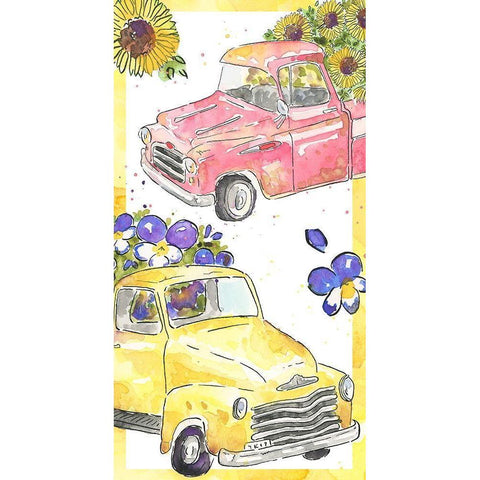 Flower Truck Collection B Gold Ornate Wood Framed Art Print with Double Matting by McGuire, Catherine