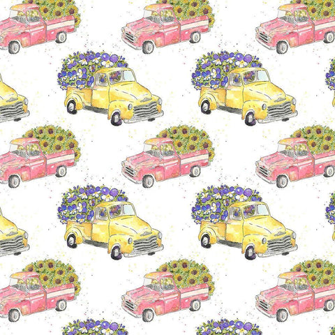 Flower Truck Collection F Black Modern Wood Framed Art Print by McGuire, Catherine