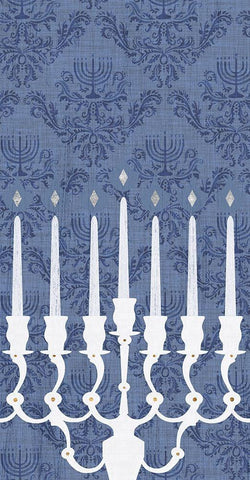 Sophisticated Hanukkah Collection B Black Ornate Wood Framed Art Print with Double Matting by Borges, Victoria