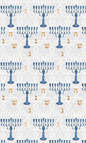 Sophisticated Hanukkah Collection E White Modern Wood Framed Art Print with Double Matting by Borges, Victoria