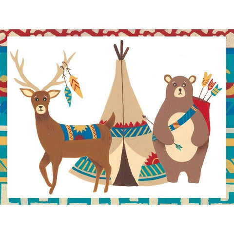 Woodland Warriors Collection A Black Modern Wood Framed Art Print with Double Matting by Moore, Regina