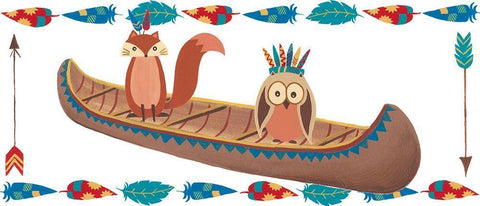 Woodland Warriors Collection D White Modern Wood Framed Art Print with Double Matting by Moore, Regina