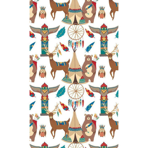 Woodland Warriors Collection E Gold Ornate Wood Framed Art Print with Double Matting by Moore, Regina