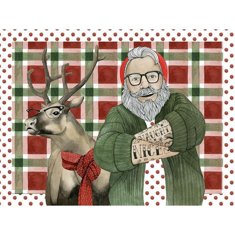 Hipster Santa Collection A Black Modern Wood Framed Art Print with Double Matting by Popp, Grace