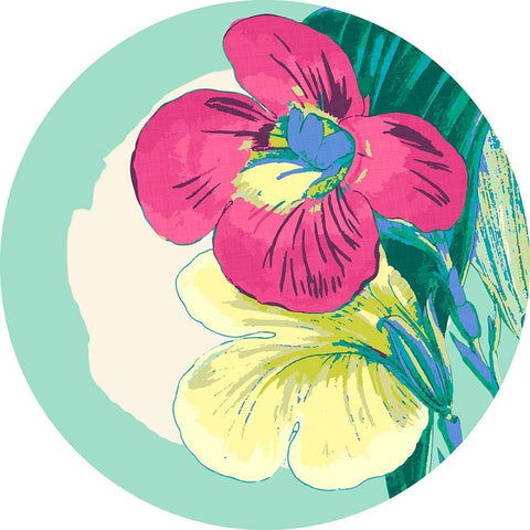 Tropical Getaway Collection C White Modern Wood Framed Art Print with Double Matting by Fagalde, Jarman