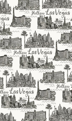 Viva Vegas Collection E White Modern Wood Framed Art Print with Double Matting by Wang, Melissa