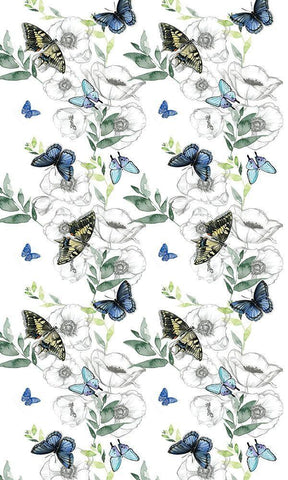 Watercolor Butterfly Collection E White Modern Wood Framed Art Print with Double Matting by Parker, Jennifer Paxton