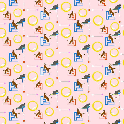 Mod Cats Collection G White Modern Wood Framed Art Print by Blanckslate