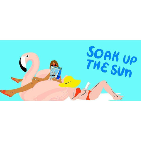 Soak up the Sun Collection D Black Modern Wood Framed Art Print with Double Matting by Blanckslate