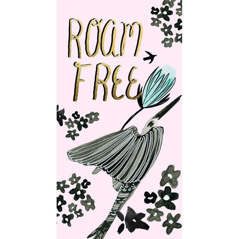 Roam Free Collection B Black Modern Wood Framed Art Print by Blanckslate