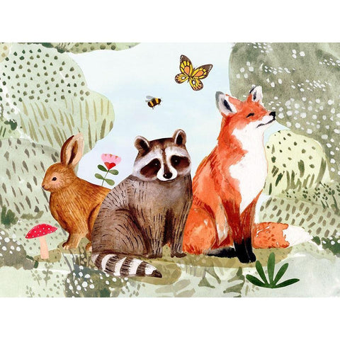 Fox Glen Collection A Gold Ornate Wood Framed Art Print with Double Matting by Borges, Victoria