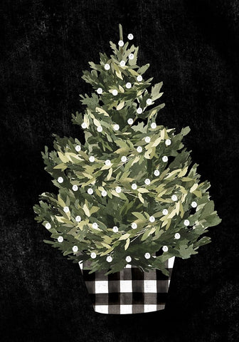 Modern Gingham Christmas Collection B Black Ornate Wood Framed Art Print with Double Matting by Caroline, Emma