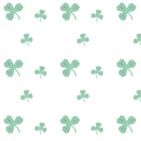 Lucky Shamrock Collection F White Modern Wood Framed Art Print with Double Matting by Ludwig, Alicia