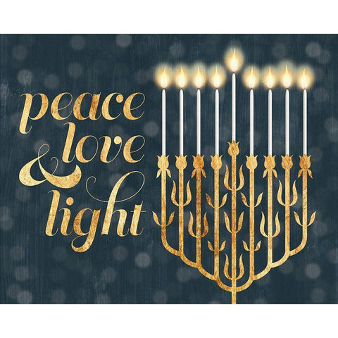 Golden Hanukkah Collection A White Modern Wood Framed Art Print by Popp, Grace