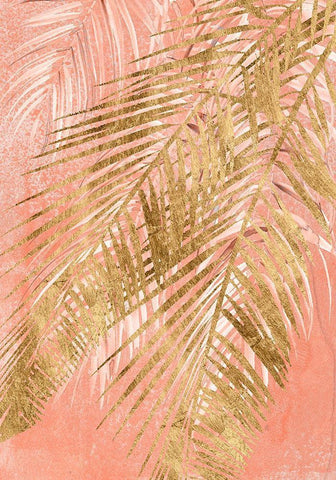 Golden Palms Collection B White Modern Wood Framed Art Print with Double Matting by Parker, Jennifer Paxton