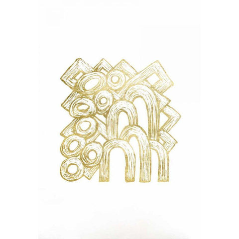 Gold Foil Playground I Black Modern Wood Framed Art Print with Double Matting by Stramel, Renee W.