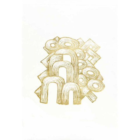 Gold Foil Playground II Gold Ornate Wood Framed Art Print with Double Matting by Stramel, Renee W.