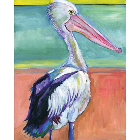 Pelican Black Modern Wood Framed Art Print with Double Matting by Seay, Anne