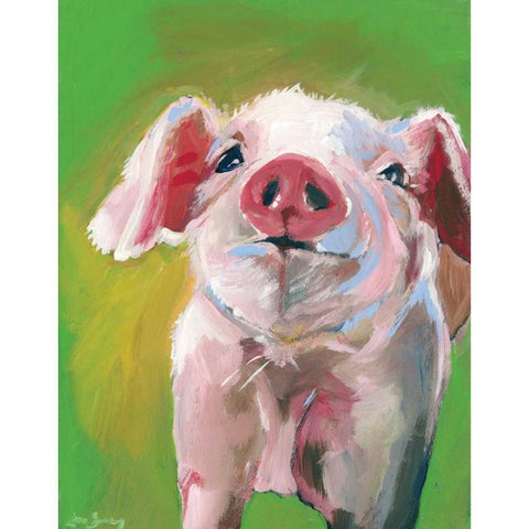 Pig White Modern Wood Framed Art Print by Seay, Anne