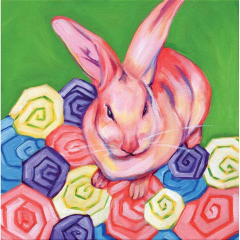 Easter Bunny White Modern Wood Framed Art Print by Seay, Anne