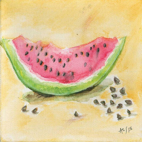 Melon Black Ornate Wood Framed Art Print with Double Matting by Seay, Anne