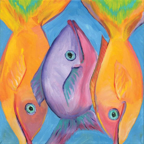 Fish White Modern Wood Framed Art Print by Seay, Anne