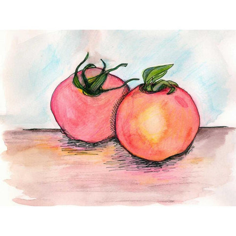 Tomatoes Black Modern Wood Framed Art Print by Seay, Anne