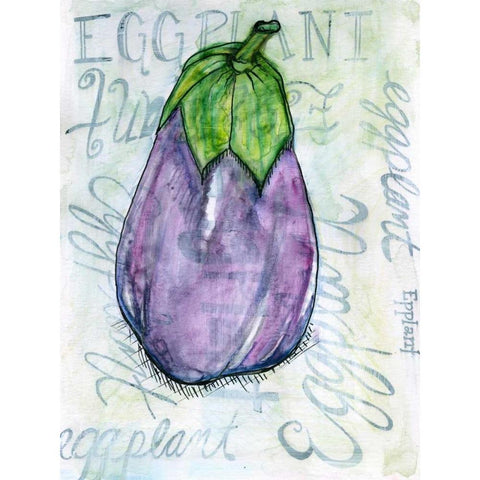 Eggplant Black Modern Wood Framed Art Print with Double Matting by Seay, Anne