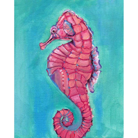Seahorse Black Modern Wood Framed Art Print by Seay, Anne