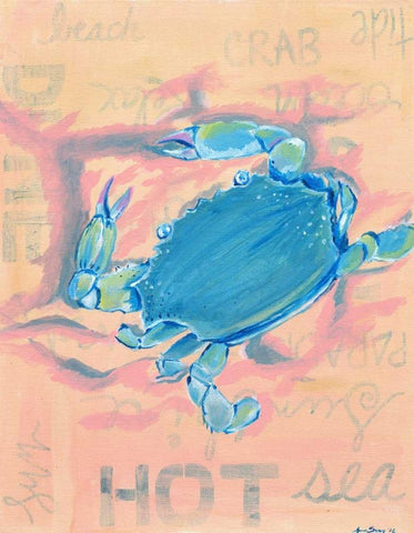 Crab Black Ornate Wood Framed Art Print with Double Matting by Seay, Anne