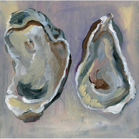 Oysters Gold Ornate Wood Framed Art Print with Double Matting by Seay, Anne