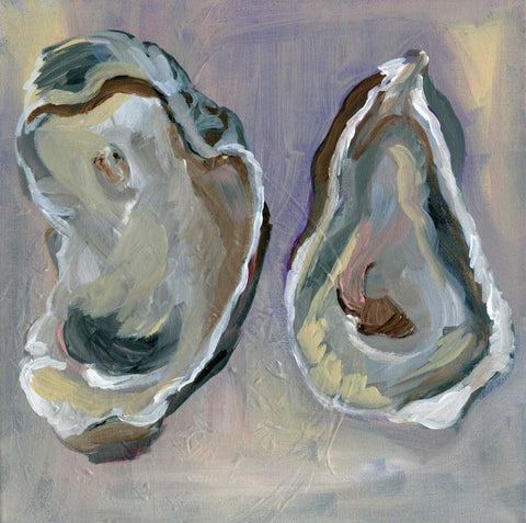 Oysters Black Ornate Wood Framed Art Print with Double Matting by Seay, Anne