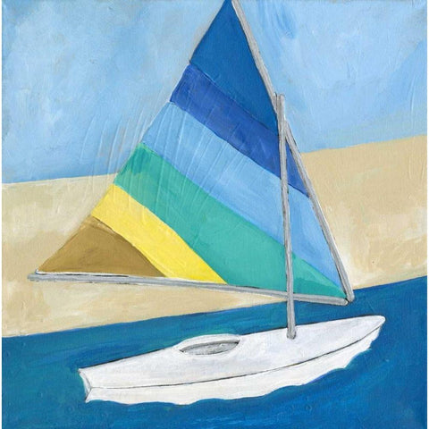 Sailboat Gold Ornate Wood Framed Art Print with Double Matting by Seay, Anne