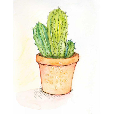 Cactus II Gold Ornate Wood Framed Art Print with Double Matting by Seay, Anne