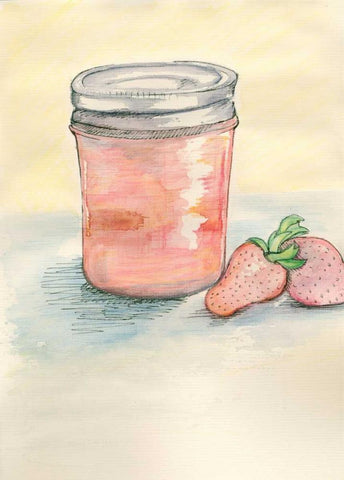 Jar White Modern Wood Framed Art Print with Double Matting by Seay, Anne